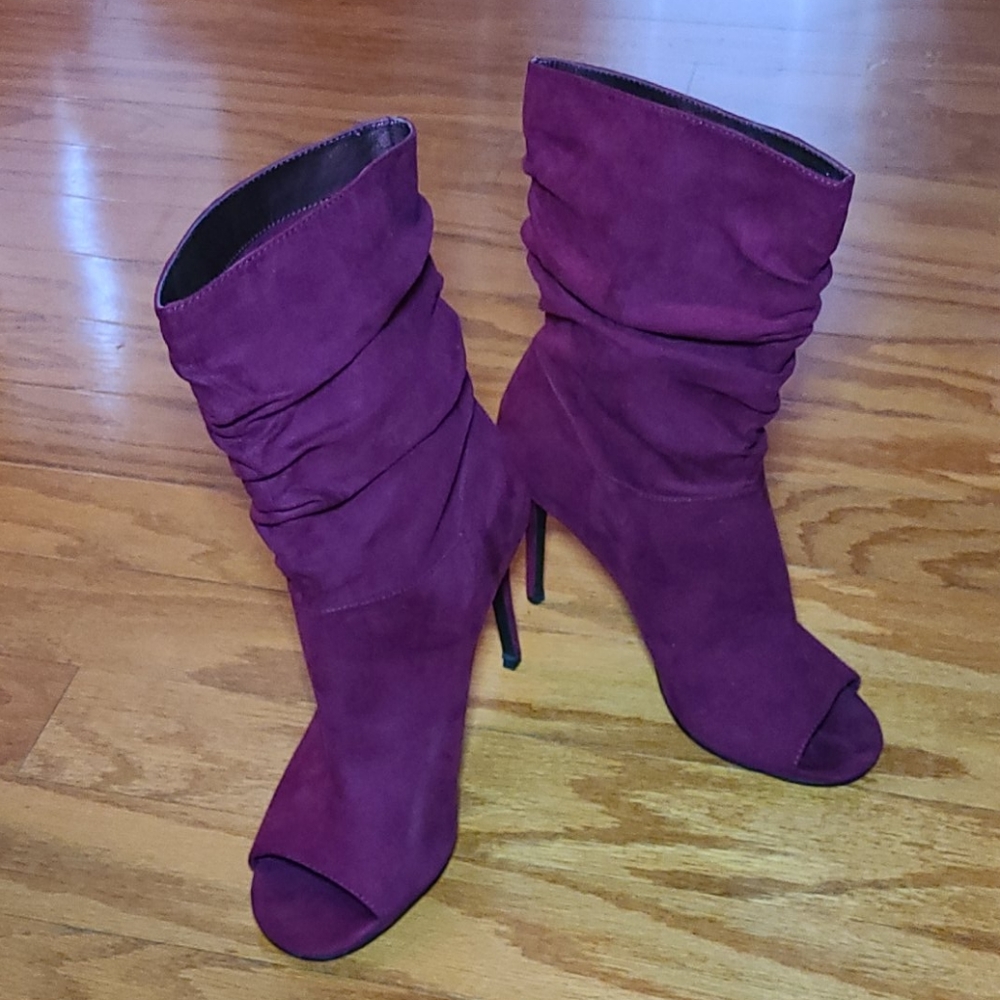 Charles by Charles David Rye Peeptoe Booties Sz 9